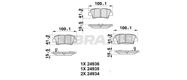 Brake Pad Set, disc brake (AB0305)