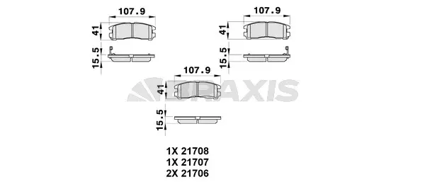 Brake Pad Set, disc brake (AB0337)