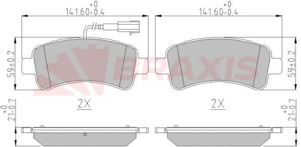 Brake Pad Set, disc brake (AA0614)
