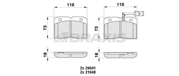 Brake Pad Set, disc brake (AB0431)