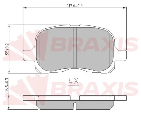 Brake Pad Set, disc brake (AA0632)