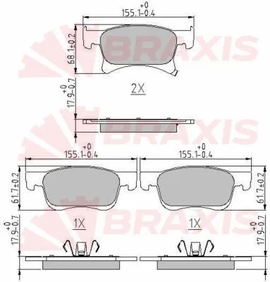 Brake Pad Set, disc brake (AA0630)