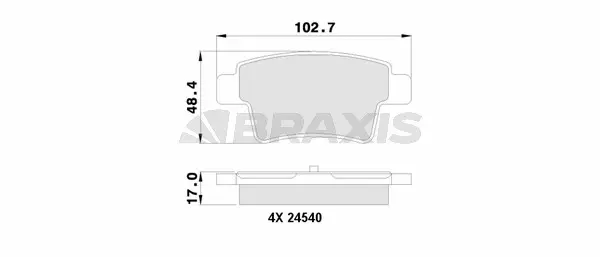 Brake Pad Set, disc brake (AA0126)