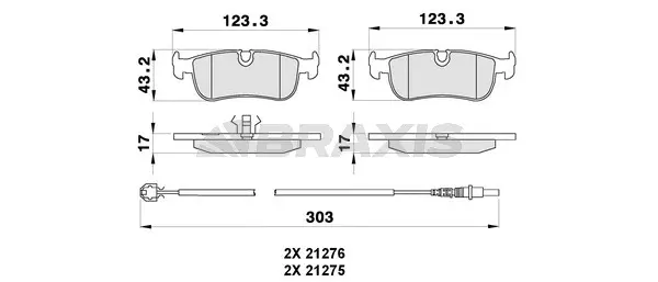 Brake Pad Set, disc brake (AB0275)