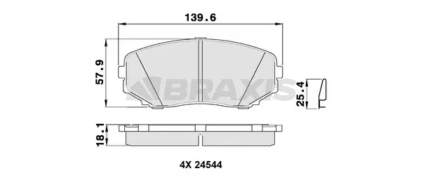 Brake Pad Set, disc brake (AB0388)
