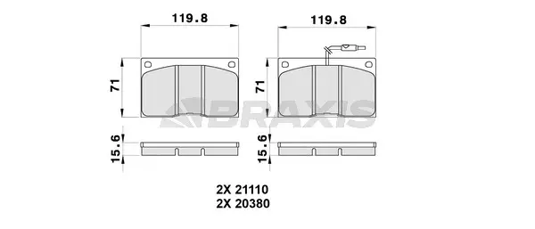 Brake Pad Set, disc brake (AB0332)