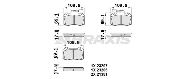 Brake Pad Set, disc brake (AB0428)