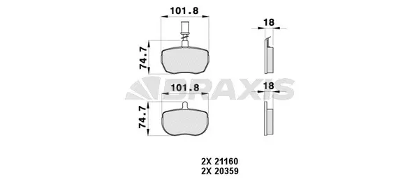 Brake Pad Set, disc brake (AB0429)