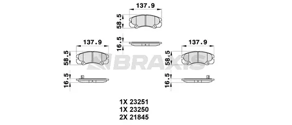 Brake Pad Set, disc brake (AB0325)