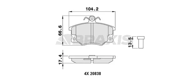 Brake Pad Set, disc brake (AB0019)