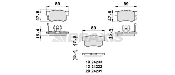 Brake Pad Set, disc brake (AB0277)