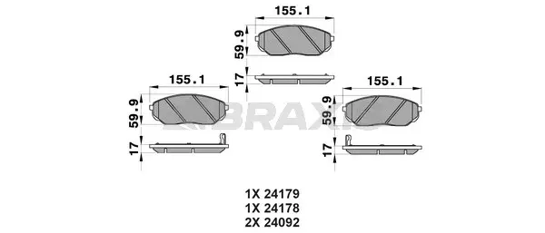 Brake Pad Set, disc brake (AB0204)