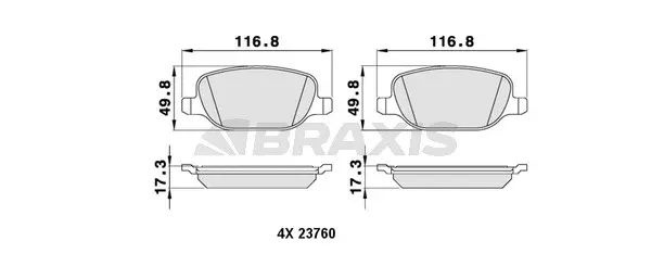 Brake Pad Set, disc brake (AA0223)