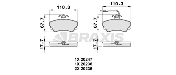 Brake Pad Set, disc brake (AB0306)