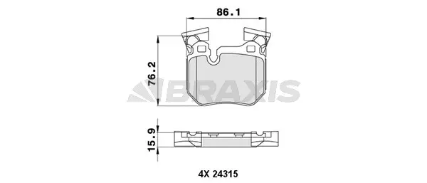 Brake Pad Set, disc brake (AA0486)