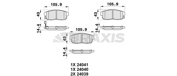 Brake Pad Set, disc brake (AB0354)