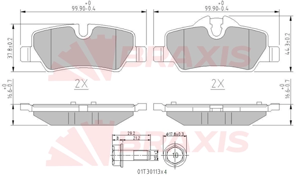Brake Pad Set, disc brake (AA0661)
