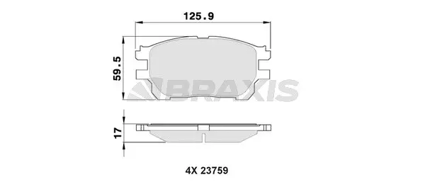 Brake Pad Set, disc brake (AA0368)
