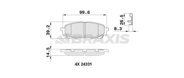Brake Pad Set, disc brake (AB0483)