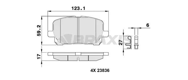 Brake Pad Set, disc brake (AB0392)