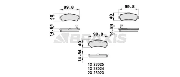 Brake Pad Set, disc brake (AB0415)