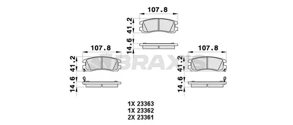 Brake Pad Set, disc brake (AB0460)