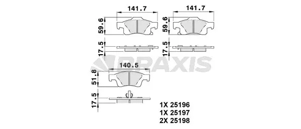 Brake Pad Set, disc brake (AB0490)