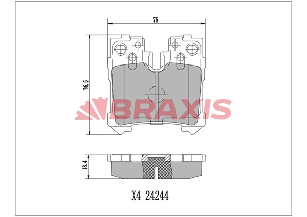 Brake Pad Set, disc brake (AA0784)