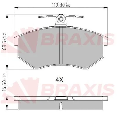 Brake Pad Set, disc brake (AA0634)