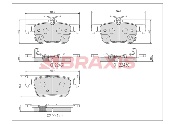Brake Pad Set, disc brake (AA0733)