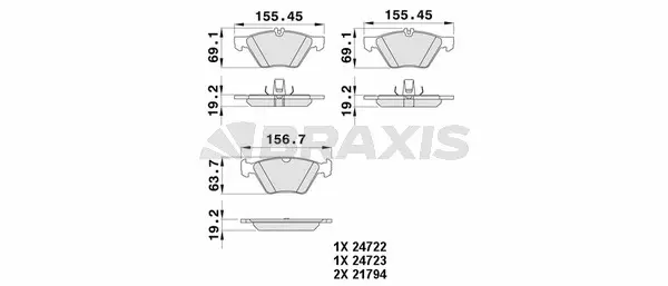 Brake Pad Set, disc brake (AA0373)