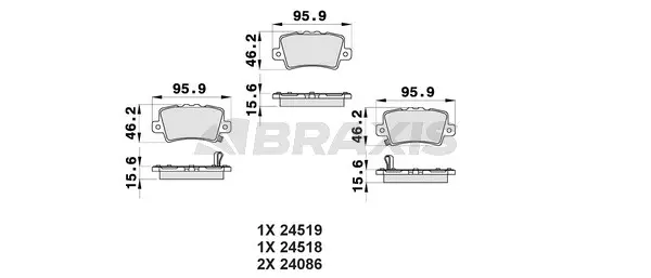 Brake Pad Set, disc brake (AB0155)