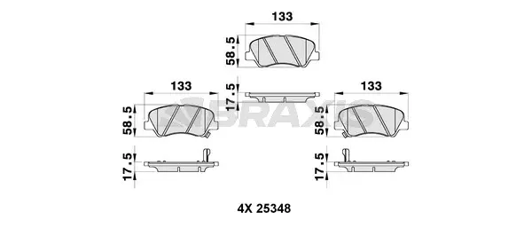 Brake Pad Set, disc brake (AB0308)