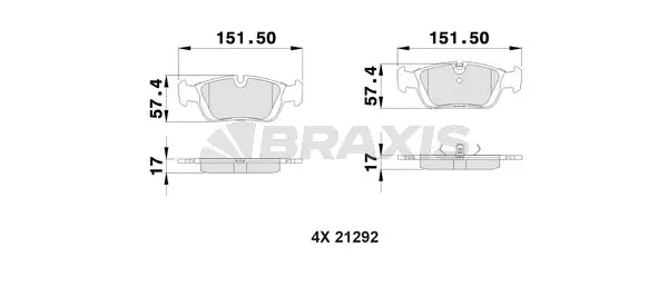 Brake Pad Set, disc brake (AA0297)