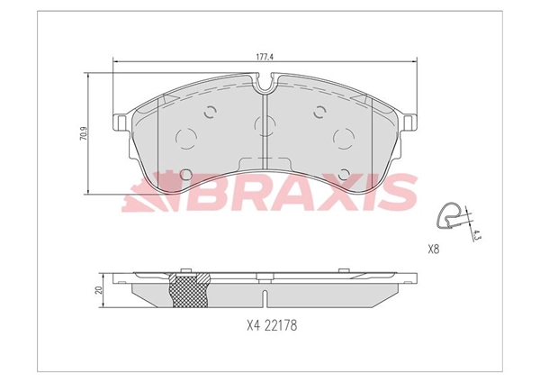 Brake Pad Set, disc brake (AA0720)