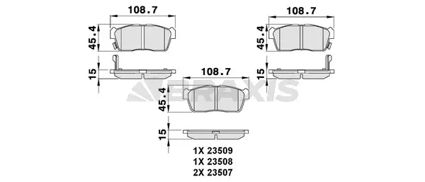 Brake Pad Set, disc brake (AB0095)