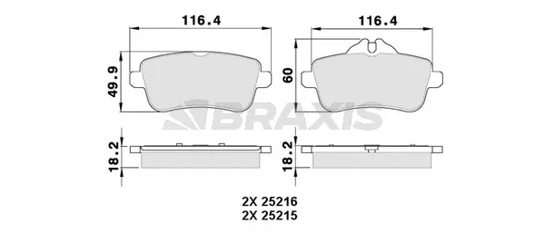 Brake Pad Set, disc brake (AA0332)