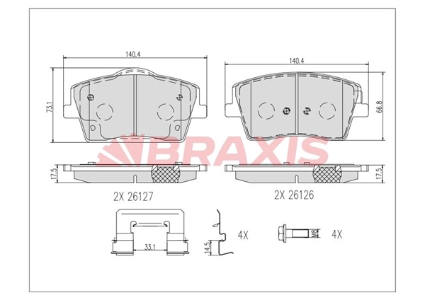 Brake Pad Set, disc brake (AB0626)