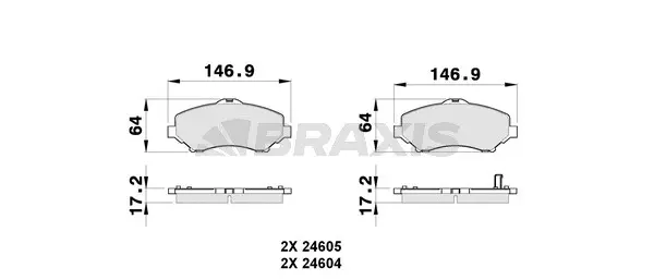 Brake Pad Set, disc brake (AB0268)