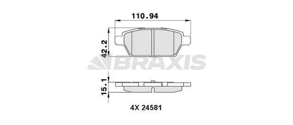 Brake Pad Set, disc brake (AA0289)