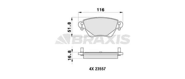 Brake Pad Set, disc brake (AB0421)