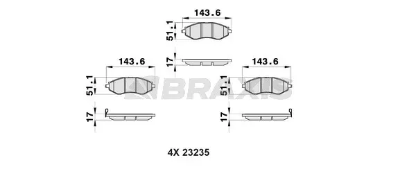 Brake Pad Set, disc brake (AB0158)