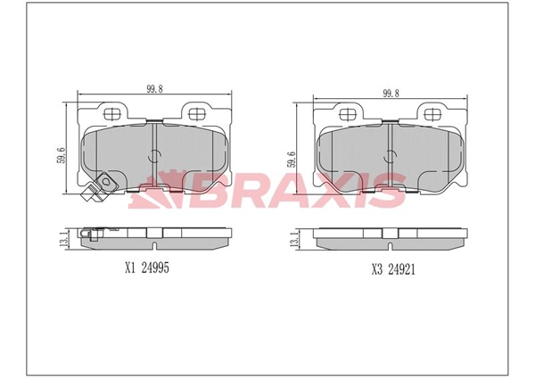 Brake Pad Set, disc brake (AA0435)
