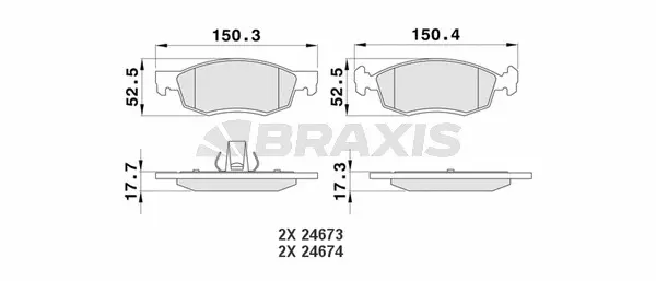 Brake Pad Set, disc brake (AA0178)