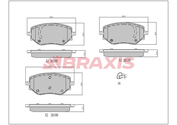 Brake Pad Set, disc brake (AA0787)