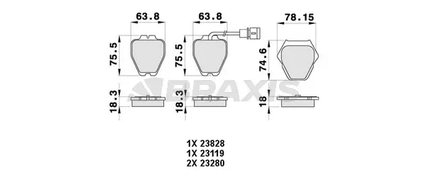 Brake Pad Set, disc brake (AB0462)