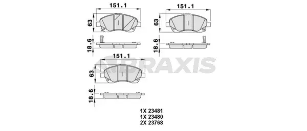 Brake Pad Set, disc brake (AB0055)