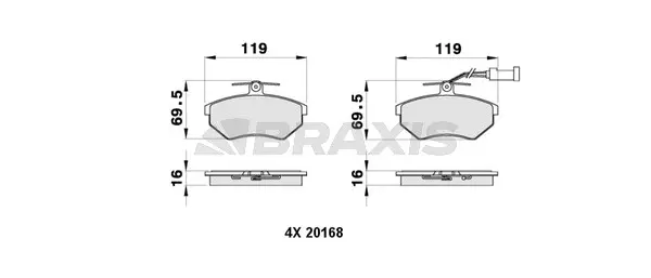 Brake Pad Set, disc brake (AB0375)