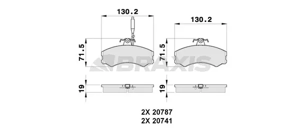 Brake Pad Set, disc brake (AB0254)