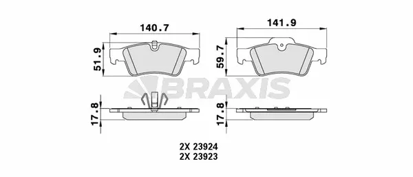 Brake Pad Set, disc brake (AA0239)
